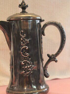Vintage Victorian Chocolate Pot Silver Plate Adelphi